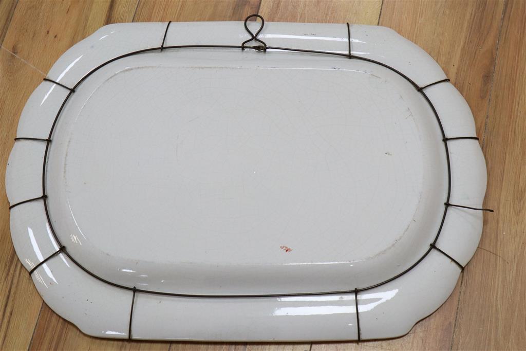 An Ironstone meat plate, with blind stamp to reverse, length 60cm